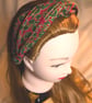 Christmas Cotton twist knot elasticated hairband, Holly & Berries pattern
