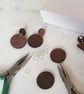 Double Circle Wooden Drop Earrings - Image 4