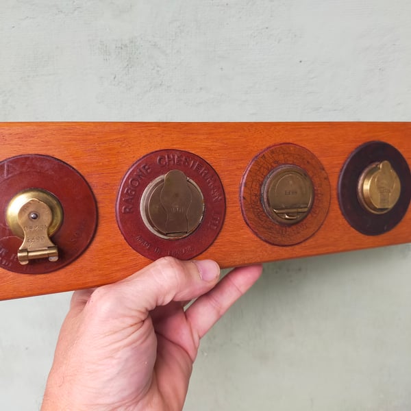 Vintage Tape Measure Key and Letter Rack 17