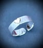 Silver Toe Ring with Gold Heart, Sterling Silver toe ring, adjustable toe ring,  - Image 10