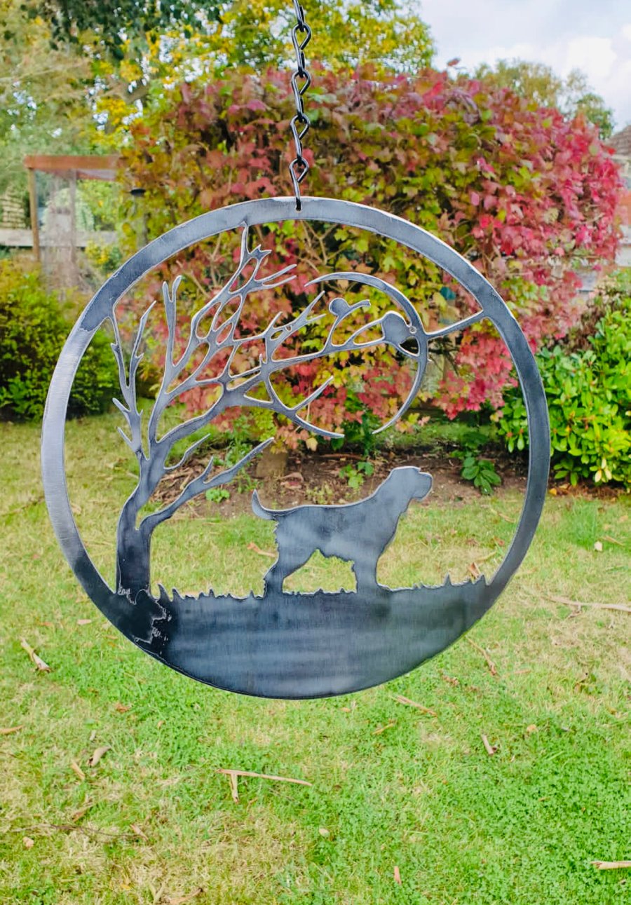 Italian Spinone dog Metal Garden Patio and Home Decor. 