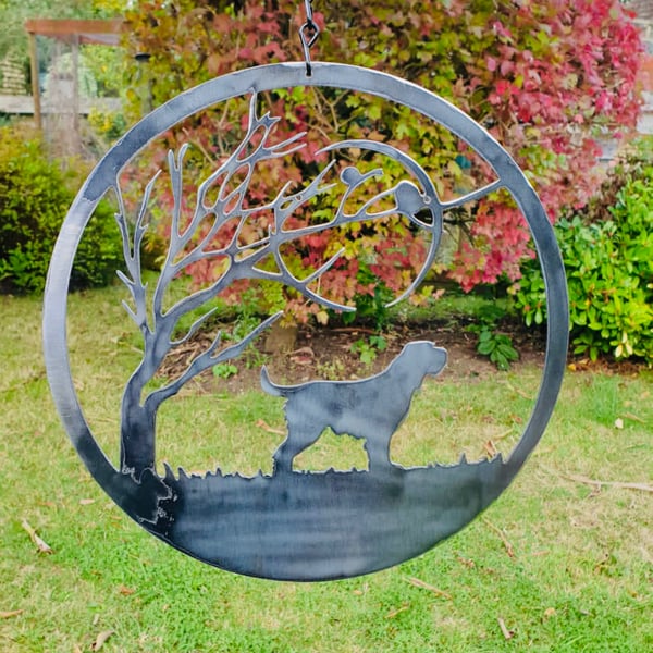 Italian Spinone dog Metal Garden Patio and Home Decor. 