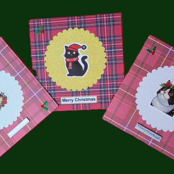 Tartan Cats Christmas Cards (pack of 3)