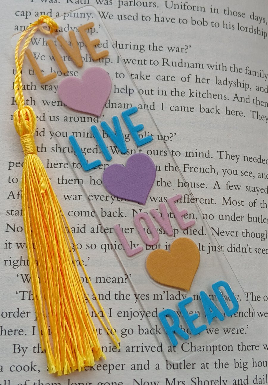 Clear acrylic bookmark 