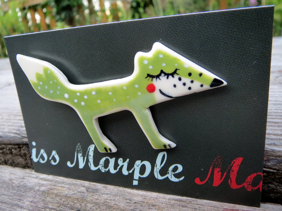 Foxy Lady Brooch in Porcelain