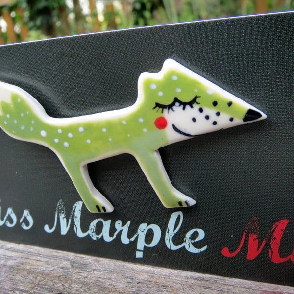 Foxy Lady Brooch in Porcelain
