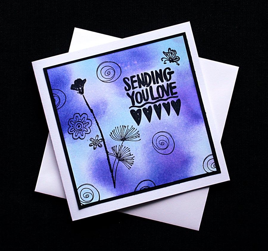 Sending You Love - Handcrafted (blank) Card - dr16-0035