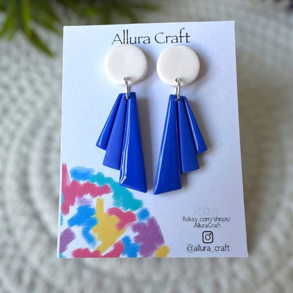 Royal Blue Art Deco Earrings