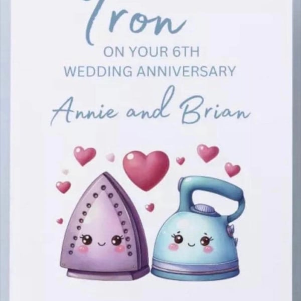 Personalised Printable 6th Anniversary Card