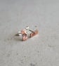 Hammered Copper Paw Print Stud Earrings - Sterling Silver Posts - Image 3