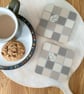 Coaster Set -Two Mosaic Chequerboard Coasters in Browns - Image 1