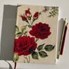 Summer Seconds Handmade A5 Journal, Sketchbook, Early 1950s Rose Vintage Fabric