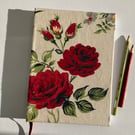 Handmade A5 Journal or Sketchbook with Floral 1950's Vintage Fabric