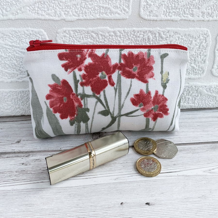 SOLD - Large purse, coin purse in cottage garden print