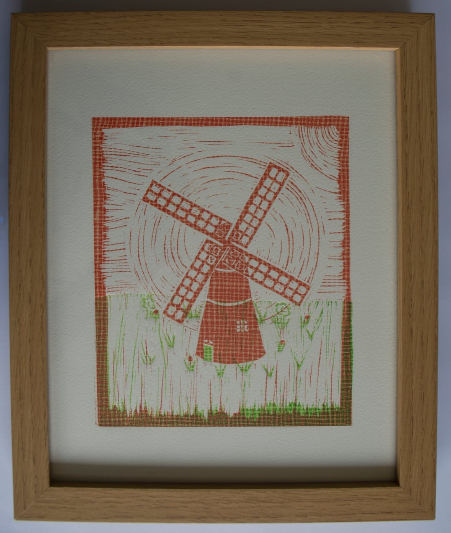 The Windmill, framed