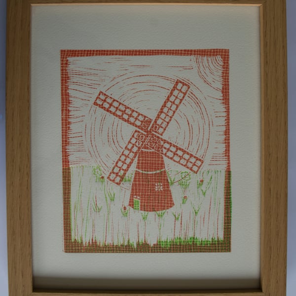 The Windmill, framed