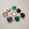 8  Glass Heart Charms