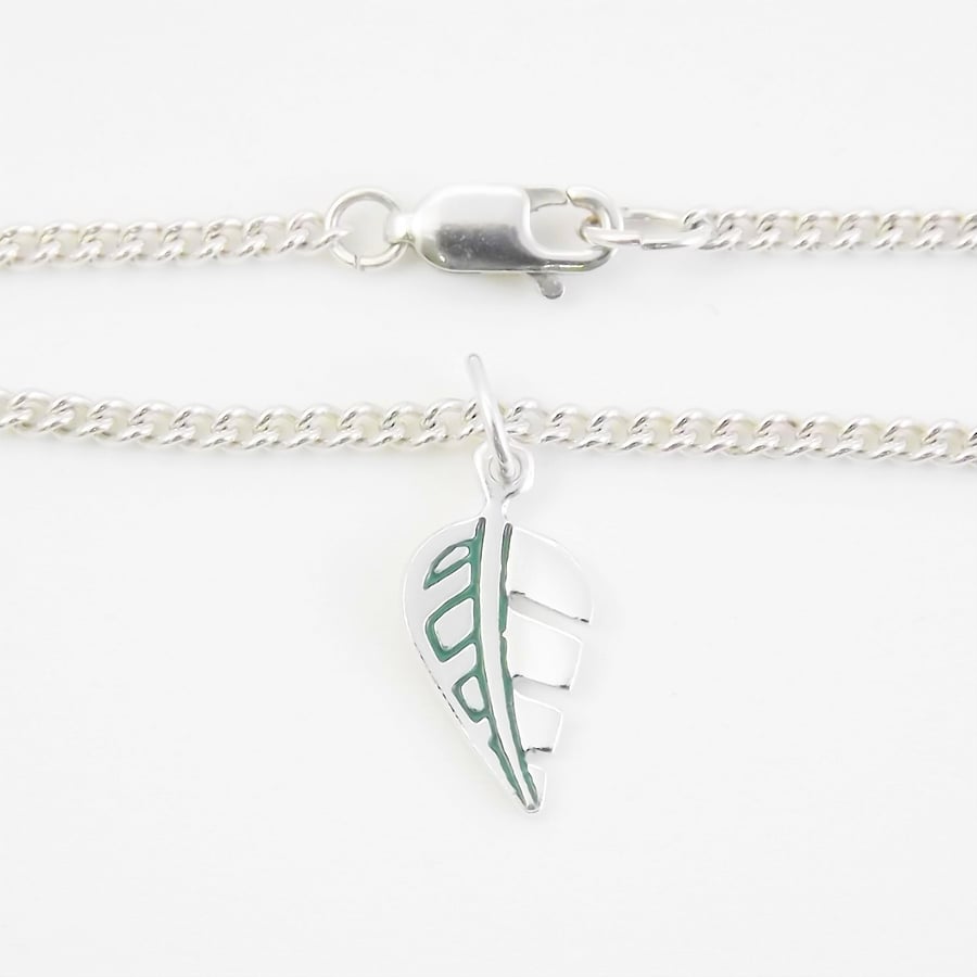 Leaf Anklet, Silver Animal Jewellery, Handmade Wildlife Gift for Her