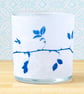 Wren and Cow Parsley Cyanotype Tea light Holder, Nature inspired gift - Image 3