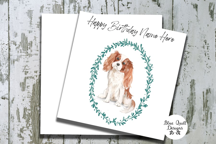 Personalised Birthday Card - Canine Capers - Cavalier King Charles Spaniel