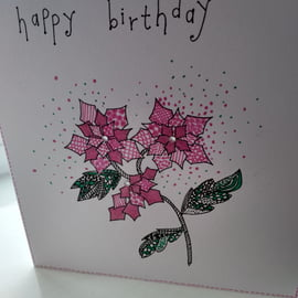 Poinsettia winter birthday card