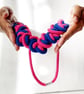 Hot pink cotton rope necklace with heart design, Chunky necklace (Free Shipping) - Image 6