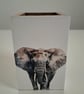 Elephant Wooden Pencil Holder, Safari Desk Organizer, Decoupage Animal Pen Pot - Image 6