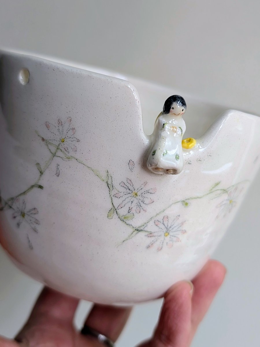 Hanging planter with angel, daisy chain & footprints Perfectly Imperfect