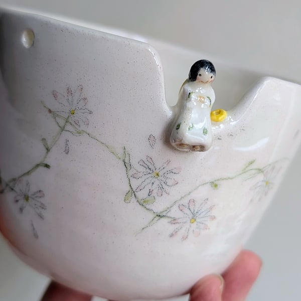 Hanging planter with angel, daisy chain & footprints Perfectly Imperfect