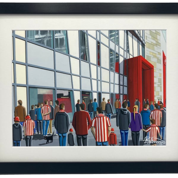 Brentford F.C, Gtech Community Stadium. Framed, Football Memorabilia Art Print.