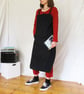 Kite-Shape Crossback Apron, Black Canvas, Adjustable Unisex No 22 - Image 1
