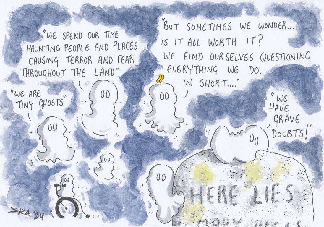 'The Overthinking Ghosts' an A4 sized original artwork