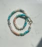Cool Peach Mixed Gemstone Hand Knotted Beaded Necklace - Image 3