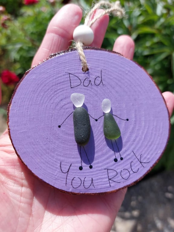 Sea Glass Dad Gift Decoration - Dad, You Rock! Appreciation for Fathers