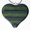 Striped Heart in Green & Blue