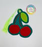 cherry, Embroidered Bookmark,   - Image 1