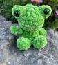 Handmade Crochet Frog Plushie: Soft Chenille Yarn