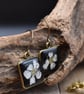 Hypoallergenic Real Hawthorn Flower Resin Earrings, Titanium Ear Hooks - Image 7