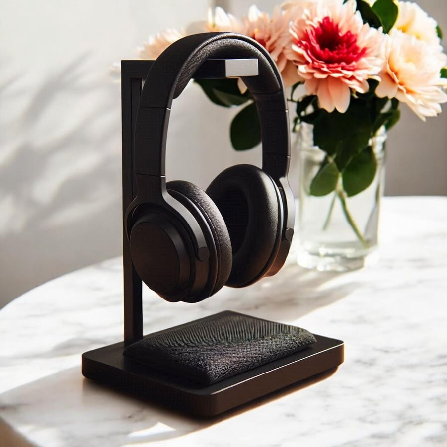 3D Printed Headphone Stand - Modern Desktop Organizer & Headset Holder