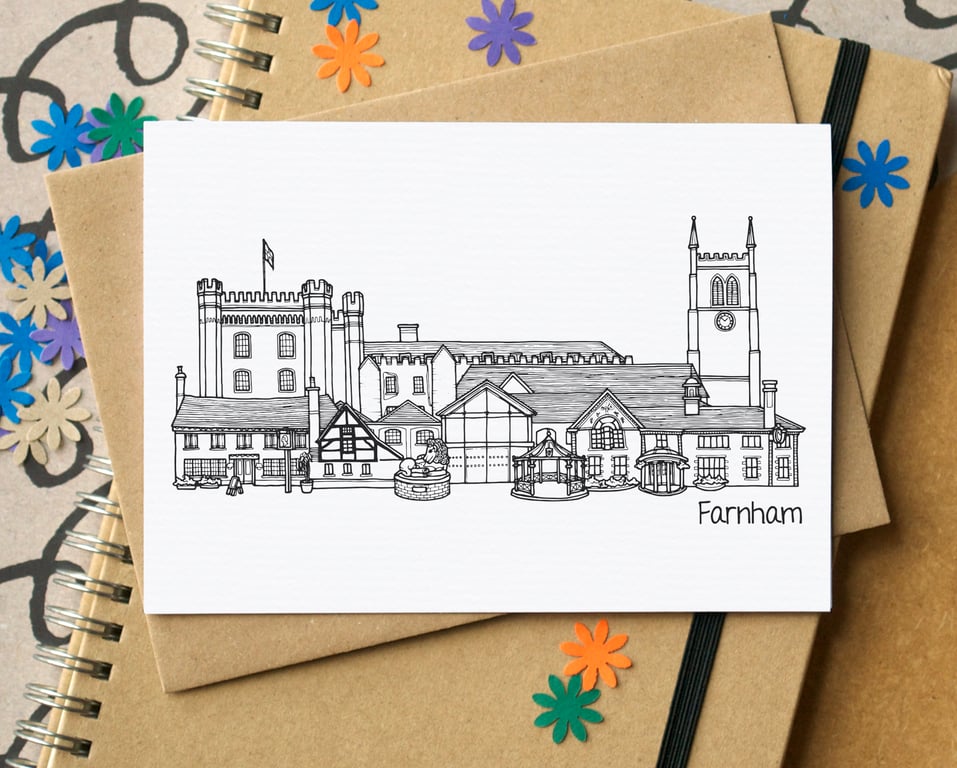 Farnham Skyline Greetings Card