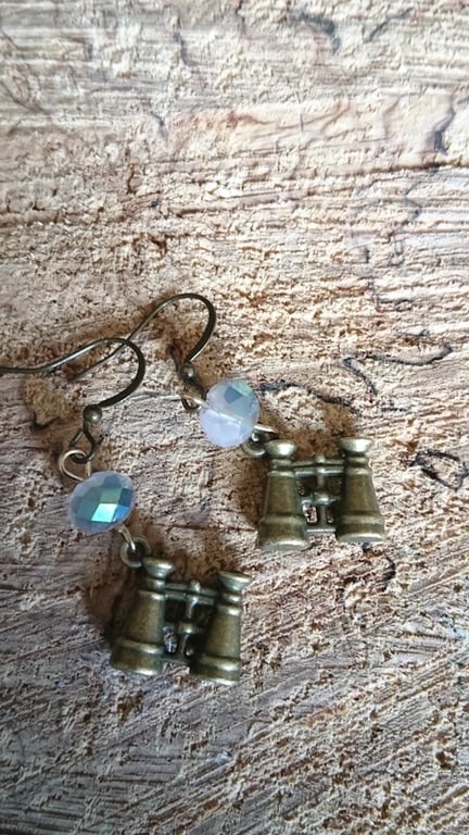 Steampunk earrings binoculars