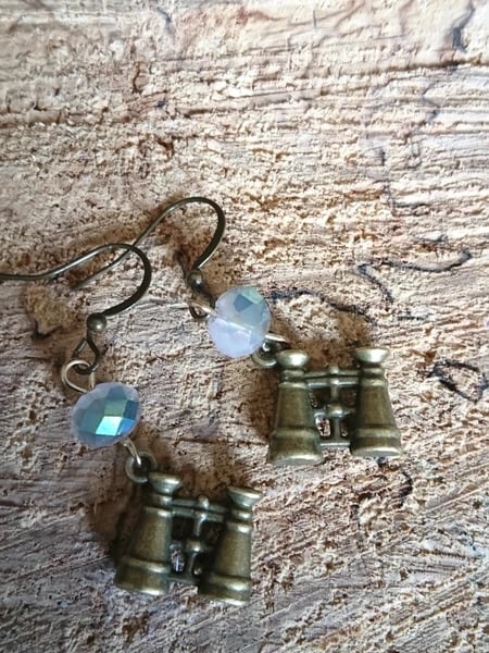 Steampunk earrings binoculars