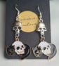 Cat and Skull Charm Earrings - Mixed Metals  - Image 8