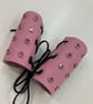 Pink Leather Wheelchair Handle Decorations with Pink Gemstones
