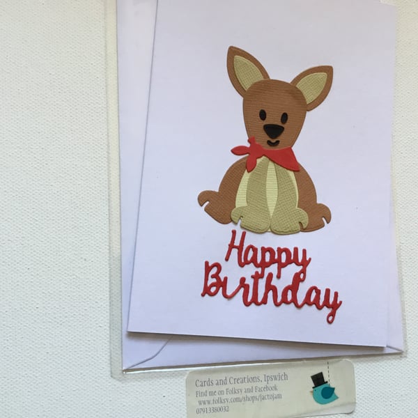 Handmade birthday card. Dog birthday card. Card for dog lover.  CC384. 