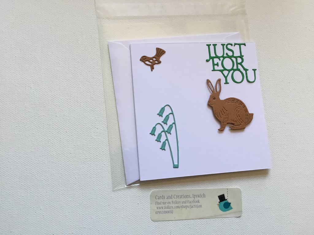 Just for you card, Any occasion card. Ref 339