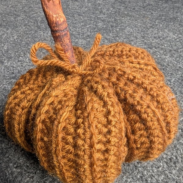 Crochet Pumpkin- Light Brown