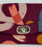 Handmade burgundy cotton canvas twist lock wallet with card slots and coin purse