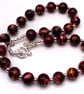 Maroon Glass Bead & Silver Plated Spacer Jewellery with Vitrail Moon and Stars - Image 10