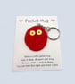 Ruby Red Pocket Hug Owl Keychain Cute Bag Charm - Image 5